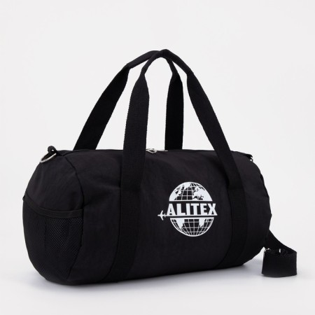 Sports bag with lightning, external pocket, suitcase holder, black color