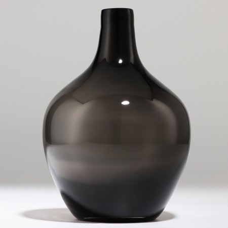 Vase for flowers "Vintage" from transparent gray glass 20 x 14 x 14 cm