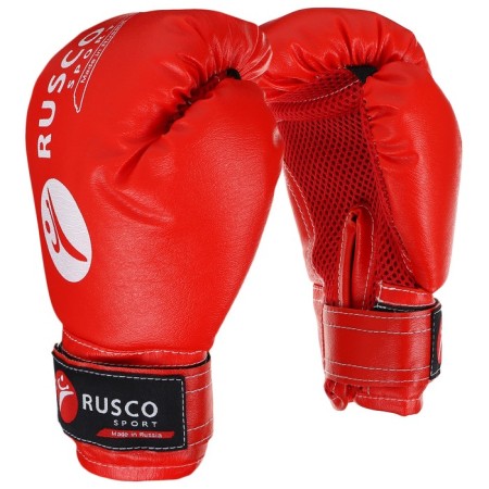 Boxing set for beginners ruscosport: bag, gloves, 6 ounces, red color-1