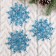 Jewelry decoration "Snowflake" (set of 3 pcs) D-9.5 cm, blue