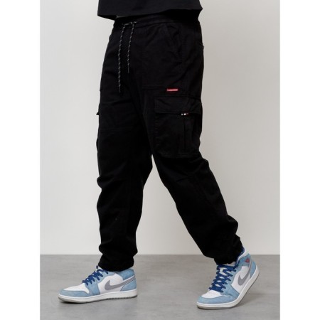 Cargo jeans male, size 44, black color-1