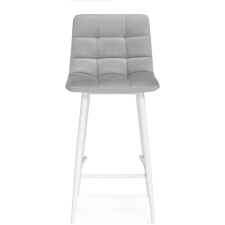 Baric stool for metal/velor, white/gray 43x42x93 cm-1