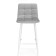 Baric stool for metal/velor, white/gray 43x42x93 cm