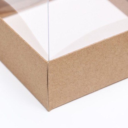 Box for cakes, craft, 14.5 x 14.5 x 17.5 cm. Confectionery packaging-2