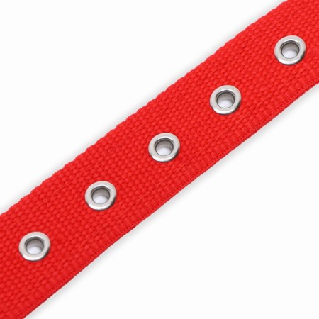 Two -layer collar with a swivel 58 x 3 cm, polyester, red-7