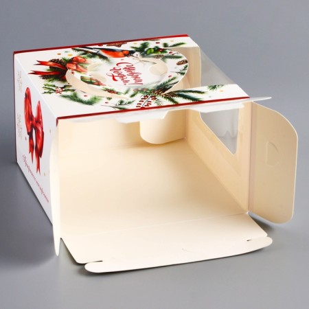 New Year. Bearbox under the Bento-Port with the Window "Fine mood", 15.5 x 15.5 x 10 cm-5