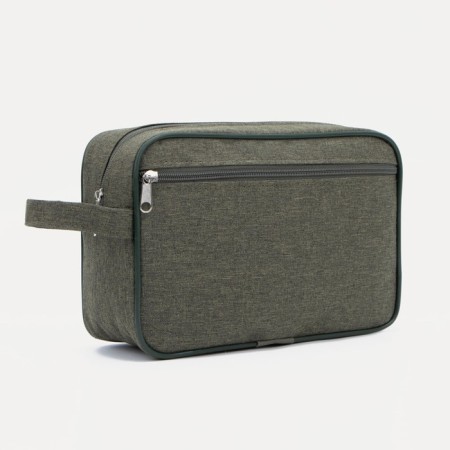 Lightning cosmetic bag, external pocket, khaki color