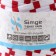 Knitted yarn secondary 90% cotton, 10% p/e, 100m/450 ± 50 g (white-red strip)