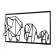 Panel Metal "Elephant Family" 60x24cm