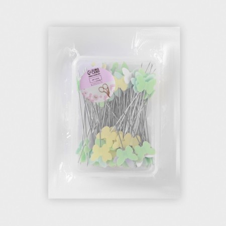 Pins for quilting "Butterflies", 53 mm, 100 pcs, color colorful color-7