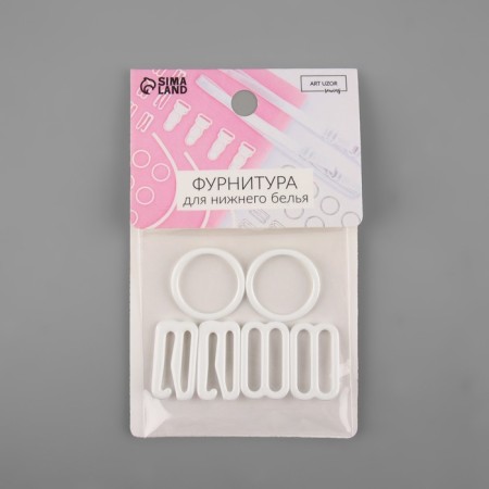 Metal straps: hooks, rings, regulators, 15 mm, white color-2