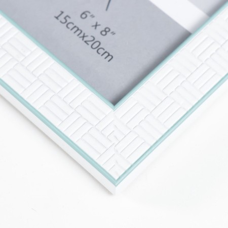 Photo frame plastic 15x20 cm "White pavers" turquoise double stroke 22.3x17.2 cm-3