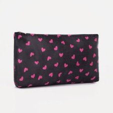 Cosmetic bag with lightning, black/raspberry color