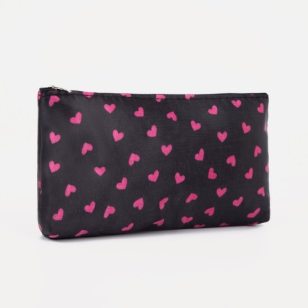 Cosmetic bag with lightning, black/raspberry color