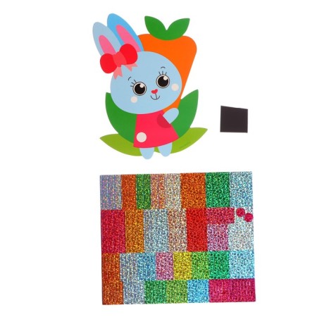 The mosaic is a sticker uniform "Bunny and carrots." Set for creativity-2