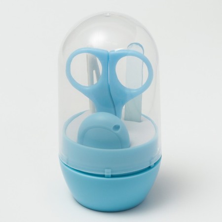Manicure kit: scissors, forceps, saws, tweezers, blue color-2