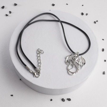 Piece on the lace "Dragon" A tailed, color black silver on a black lace, 42 cm