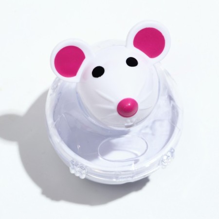 Nevali toy "Mouse" with a compartment for treats (treats up to 1 cm), 4.7 x 6.5 cm, white-2