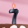 Candle in the Cake "Fine", number 7, black metallic, 6.5 cm