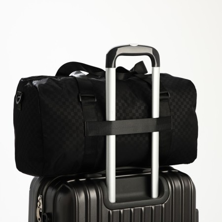 Road bag with lightning, external pocket, suitcase holder, long belt, black color-3