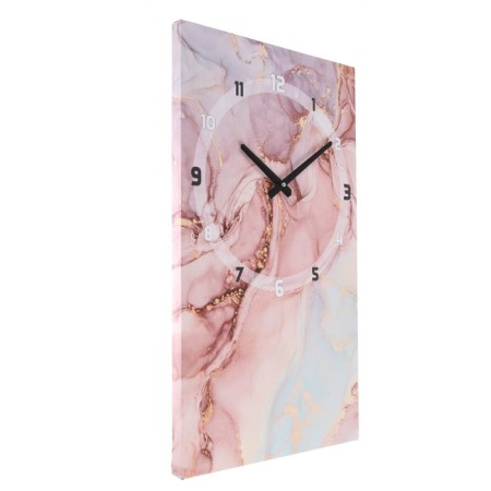 Carty clock is wall, series: interior, "pink marble", smooth move, 35 x 60 cm-2