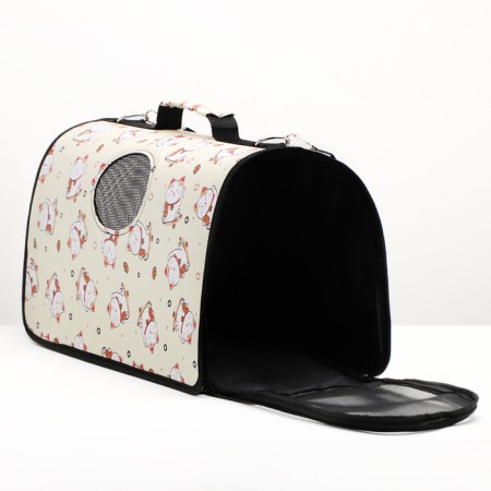 Bag - carrying for animals "cats", size L, 53 x 21 x 29 cm, beige-3