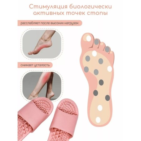Slippers with a massage effect, open nose, size 42-43, pink color-2