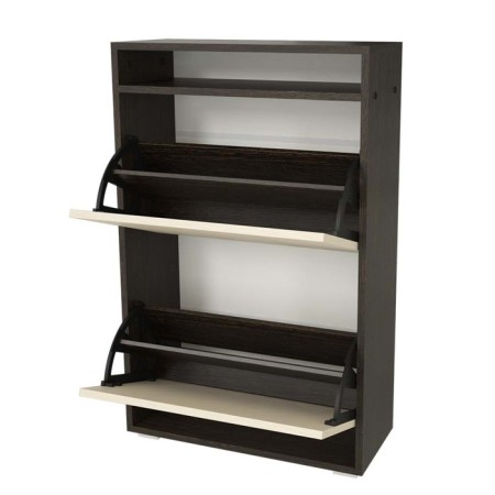 Tumbling for shoes No. 1, 590 × 250 × 940 mm, oak wenge / oak milk-1