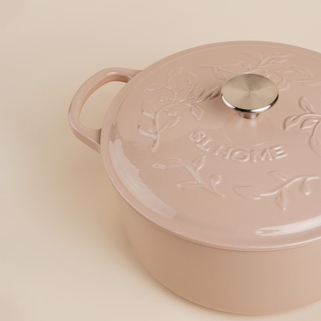 Cast iron pan with enameled coating SL Home, D = 28 cm, h = 12.5 cm, pink color-6