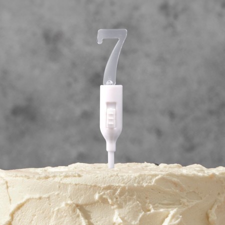LED candle "Figure 7", 14.5 cm, from batteries LR1130x3 (included), glow of multi (RGB)-1