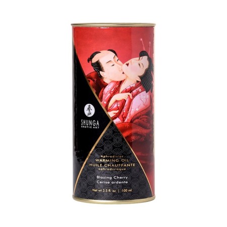 Shunga Blazing Cherry massage oil, heating, cherry, 100 ml-7