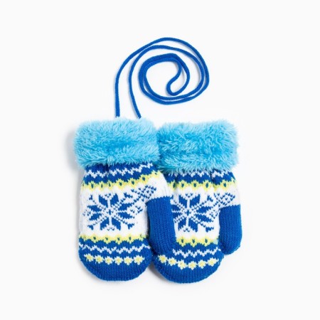 Mittens for children, blue color, size 13 (2-4 years)-1