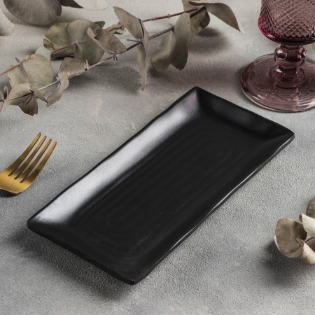 Black East dish, 21.2 × 10 × 1.5 cm, black color-1