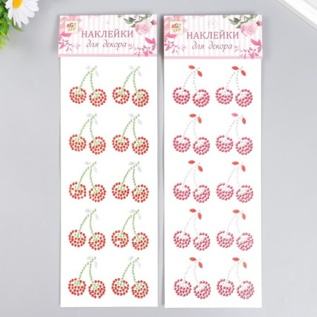 Sticker of rhinestones "Cherry" MIX 32x10.5 cm-1