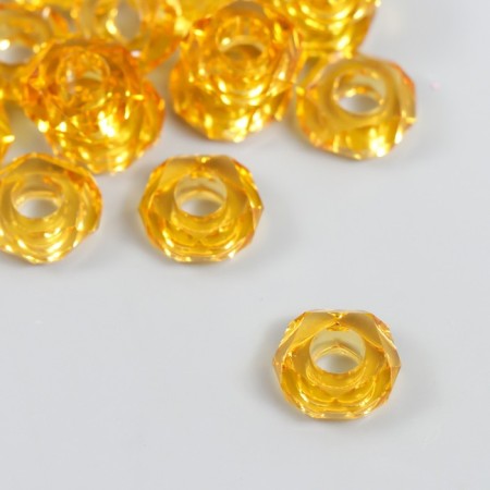Beads for creativity plastic "Gaika" set 20 pcs Amber 1.3x1.3x0.5 cm