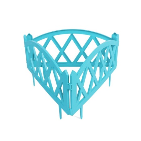 Decorative fence, 35 × 232 cm, 4 sections, plastic, turquoise, Modern, Greengo-8