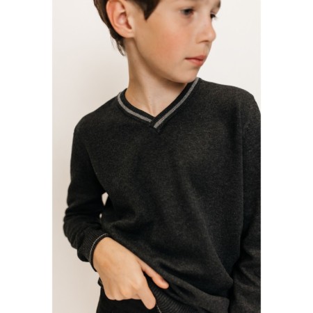 Jumper for boys, height 110-116 cm, dark gray color-3