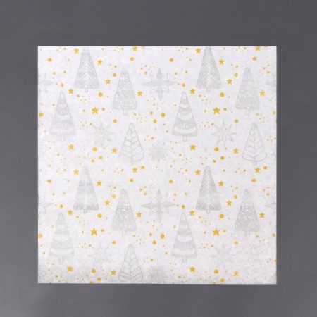 Siliconized "Christmas trees", silver in sheets, 0.18 x 0.18 m-2