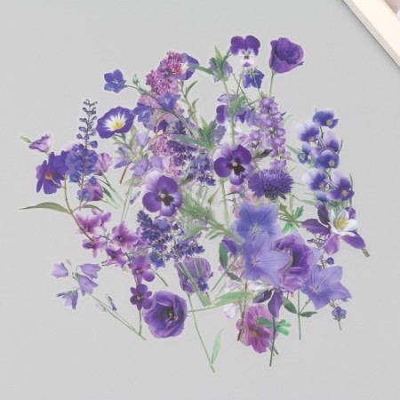 Plastic stickers "Spring flowers. Lilac" set 40 pcs 15x8 cm-1