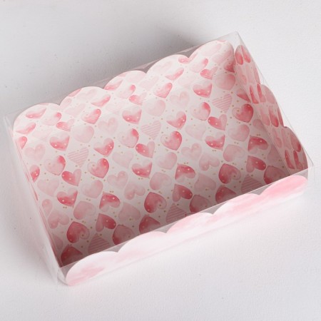 Cookie box, confectionery packaging with PVC lid, "for loved ones", 20 x 30 x 8 cm-2