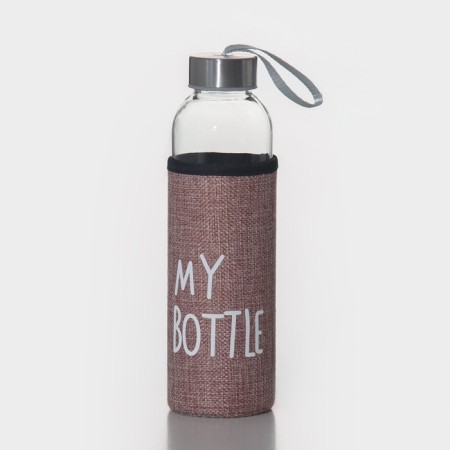 A glass bottle in the case of the rattan, 500 ml, h = 22 cm