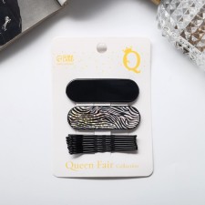 Invisibility for Herty hair (set 10 pcs) tiger, 5 cm, silver-black
