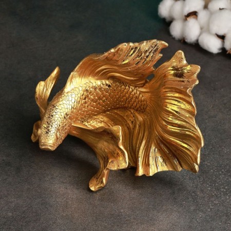 Figure "Golden Fish" 21x14x15cm, gold with gilding-3