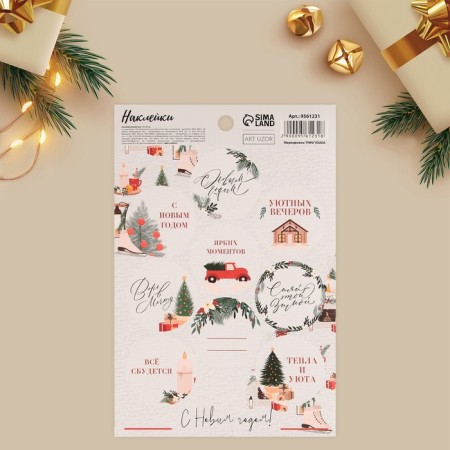Paper stickers for gifts “Believe in Dream”, 14 x 21 cm, New Year-1