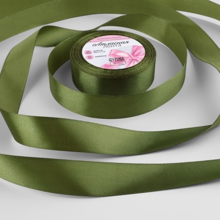 Satin ribbon, 25 mm × 23 ± 1 m, color of herbal No. 113