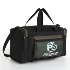 Sports bag with lightning, 3 outer pockets, black/green color