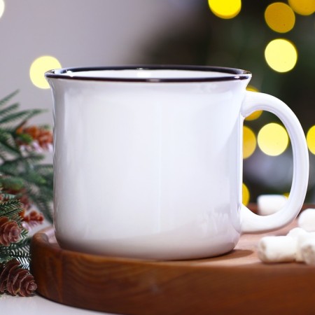 New Year! New Year's ceramic Corgi mug, 450 ml, white color-3