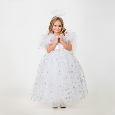 Angel carnival costume, make yourself, corset, ribbons, brooches, accessories