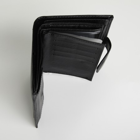 Male purse on magnet 3 in 1, department for auto documents, passports, black color-4