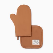 Kitchen kitchen kit, orange color, mittens of 18x29 cm, 19x19 cm tack